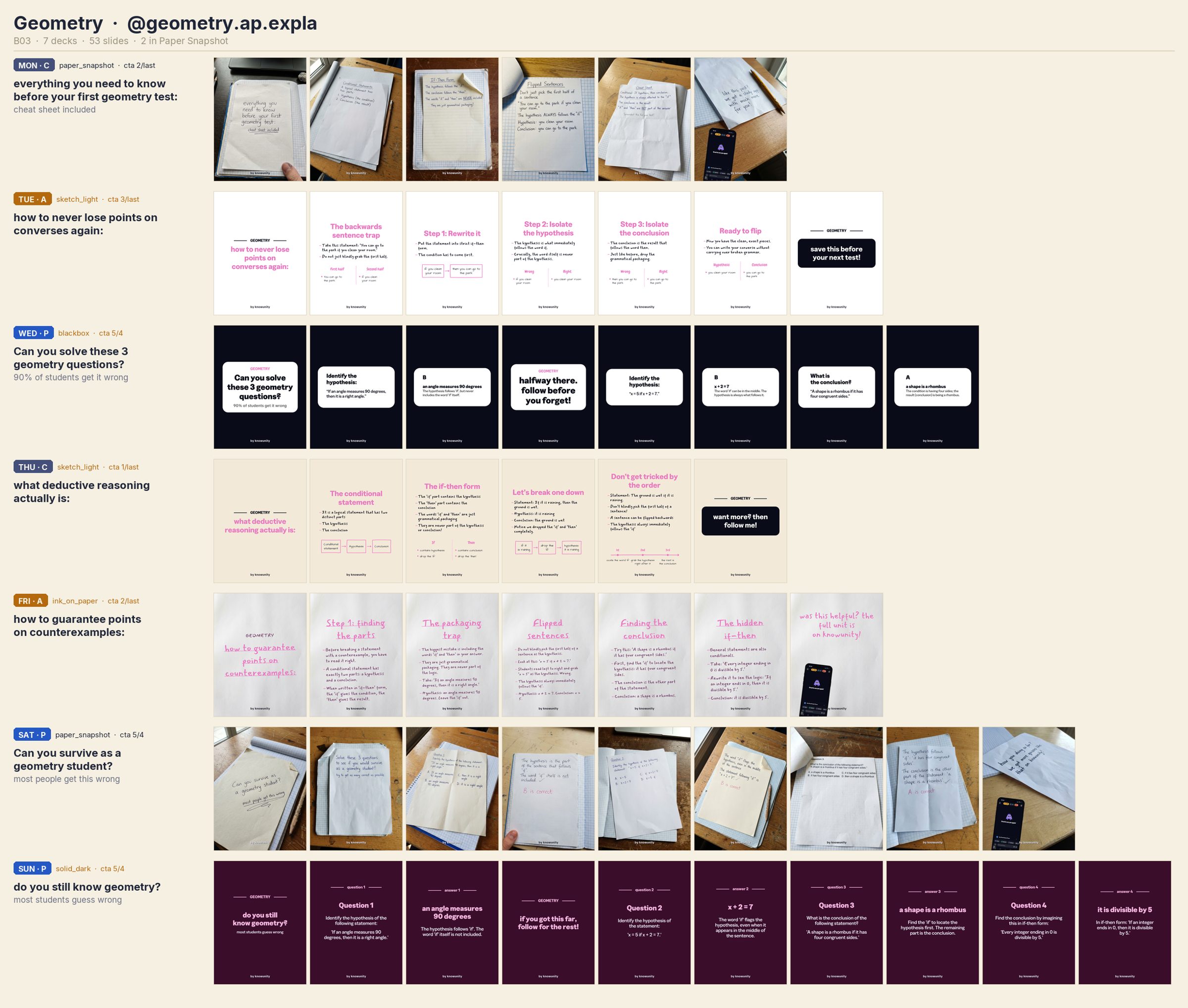 Geometry B03 overview